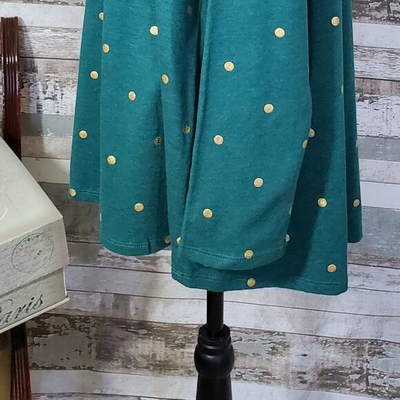 Lane Bryant Plus Foil Dot Womans longsleeve T Shirt Teal Green Size 18 / 20 - Picture 8 of 9